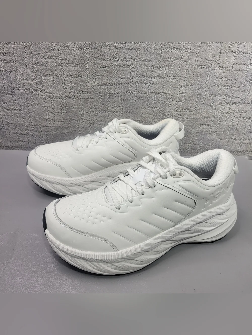 Hoka One One Bondi SR Women's US 8.5 White Leather Running Sneakers